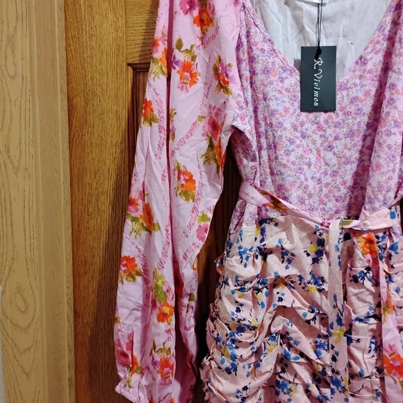 New R. Vivimos Women's Floral Dress Size L (12-14) - Picture 4 of 8
